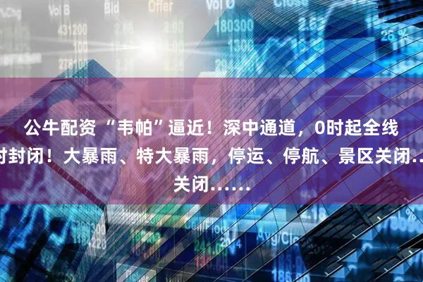 公牛配资 “韦帕”逼近！深中通道，0时起全线临时封闭！大暴雨、特大暴雨，停运、停航、景区关闭……